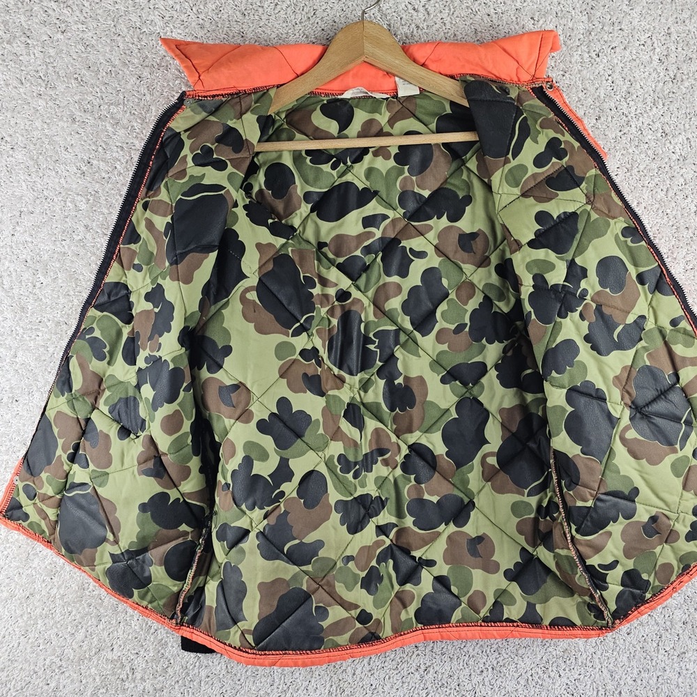 Vintage Big Smith Missabe Railroad Blaze Orange Camo Jacket Sz Medium Made USA - Picture 2 of 14